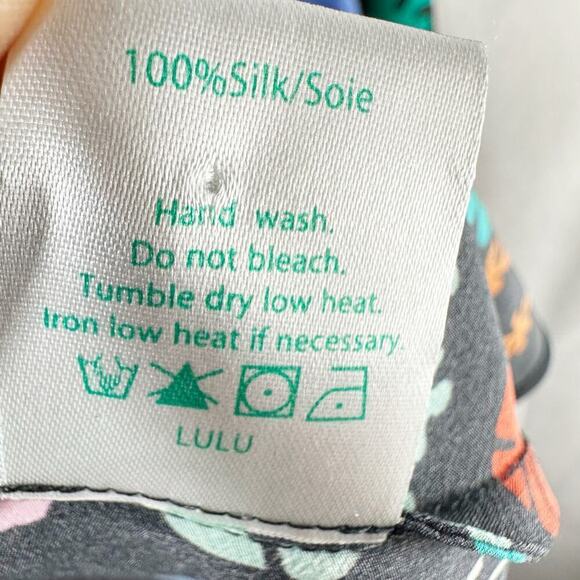 Rixo Silk Lulu Dark Floral Mini Dress Size Small - Picture 5 of 12